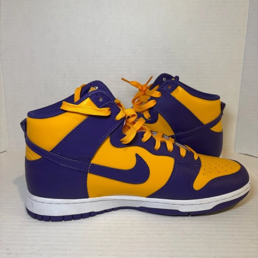 Nike Dunk High Retro Purple Yellow Lakers Purple DD1399-500 LSU